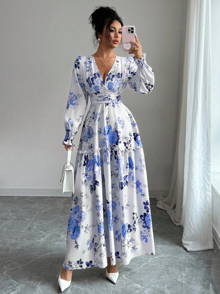 Damen Maxikleid mit floralen Details Drune