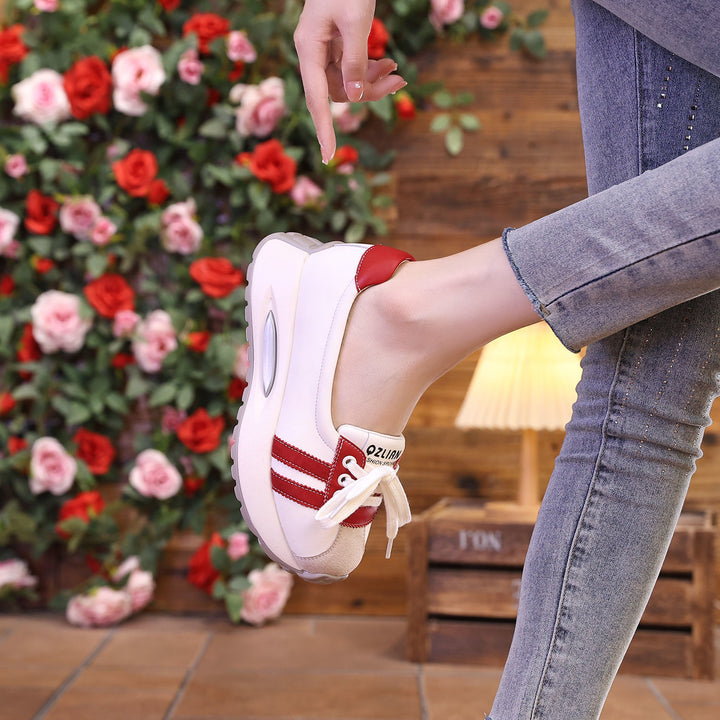 Damen Komfortable Sneakers im modischen Mix aus Leder und Textil Drune
