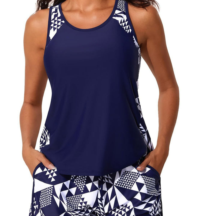 Damen Sportliches Tankini-Set mit Shorts Drune