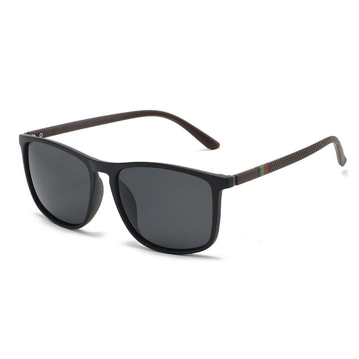 Drune | UV-Schutz quadratische polarisierte Sonnenbrille mit großem Rahmen