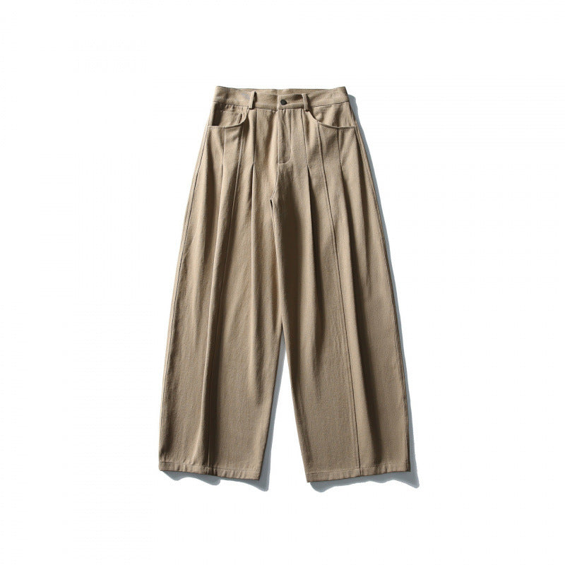 Damen Weite hochtaillierte Culotte-Hose mit Bundfalten und Eingrifftaschen Drune