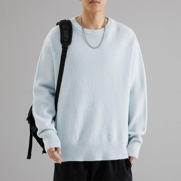 Herren Oversize Rundhalspullover aus weichem Feinstrick Drune