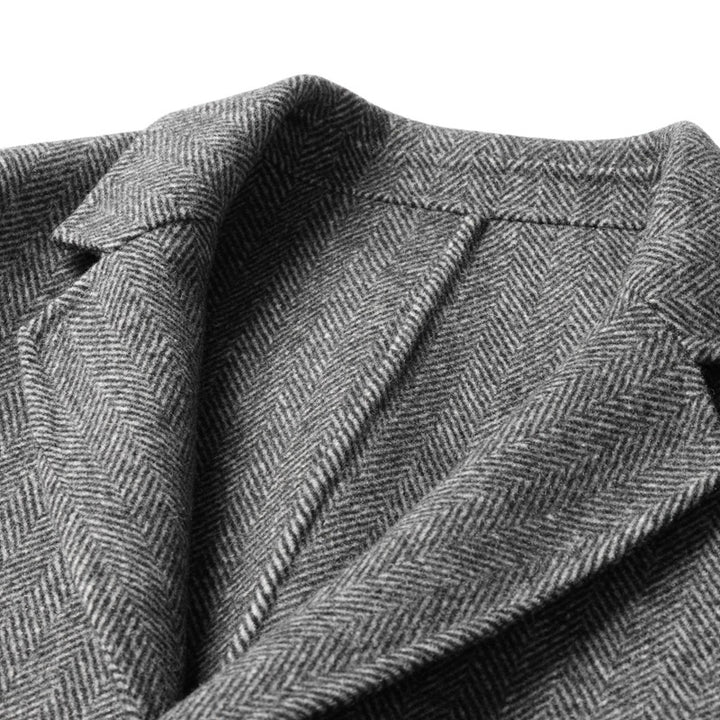 Herren Taillierter Fischgrätmuster Blazer Drune