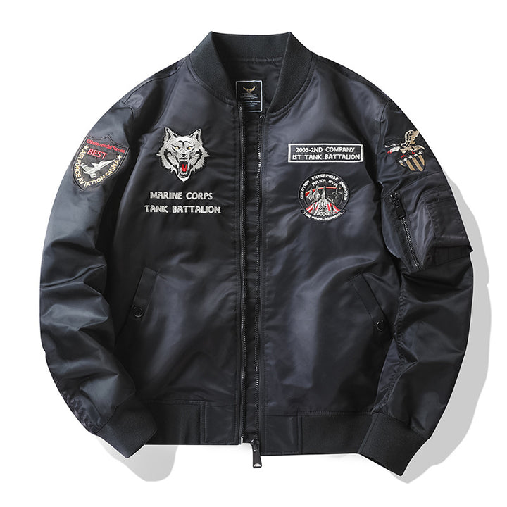 Herren Stylische Bomberjacke mit aufwendigen Applikationen Drune