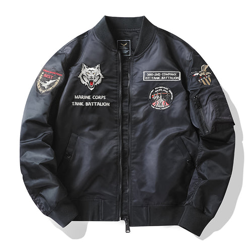 Herren Stylische Bomberjacke mit aufwendigen Applikationen Drune