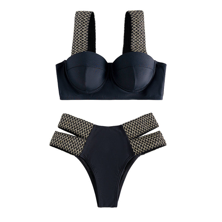 Damen Balconette-Bikini mit modischen Details Drune