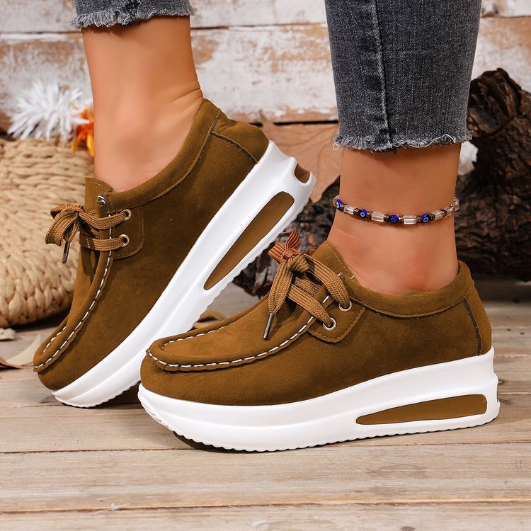 Damen Keil-Sneaker im Mokassin-Stil mit dämpfender Luftkissen-Plateausohle Drune