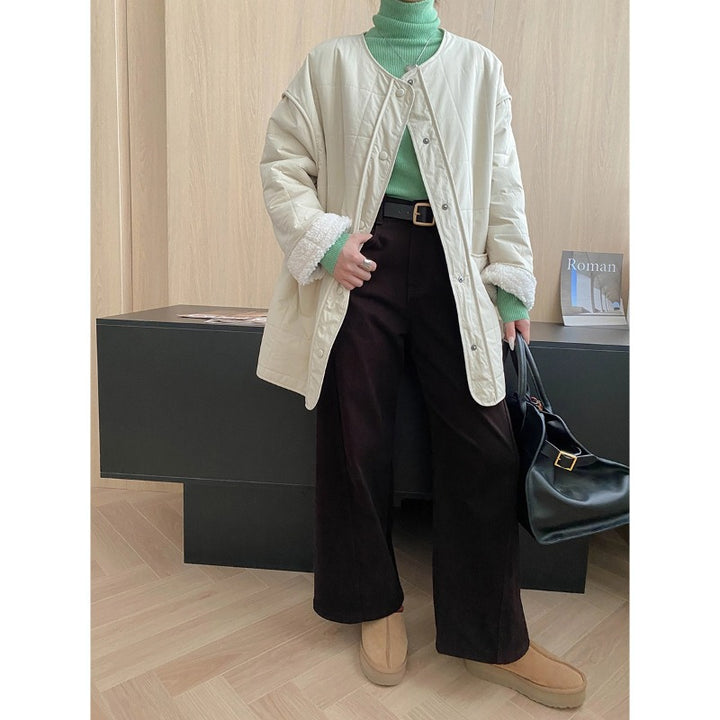 Damen lässige Steppjacke mit kuscheligem Innenfutter und praktischen Taschen Drune