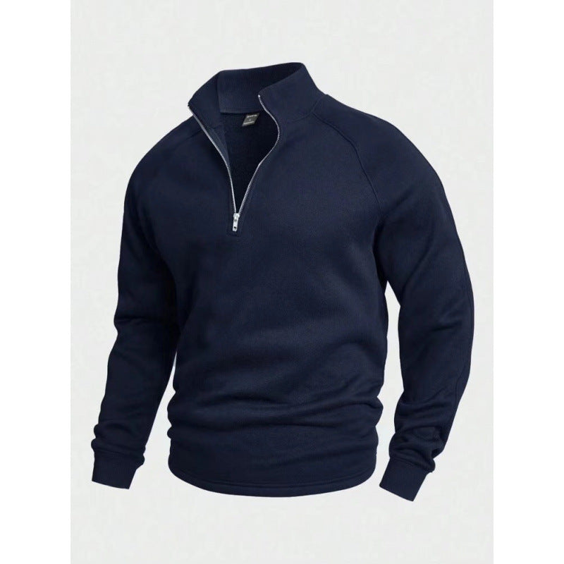 Herren Fleece-Halbzippullover mit Stehkragen und Raglanärmeln Drune