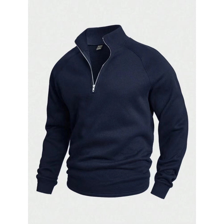 Herren Fleece-Halbzippullover mit Stehkragen und Raglanärmeln Drune
