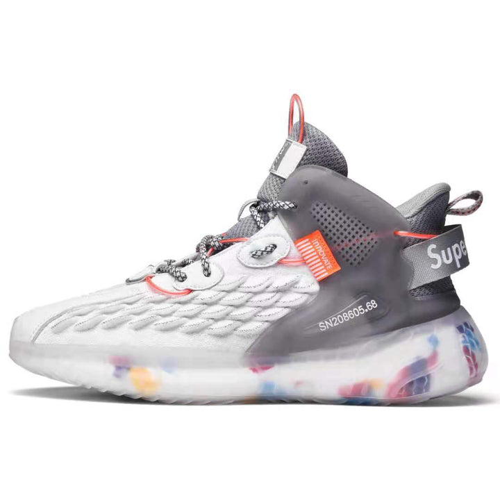 Unisex nan hoher Strick-Sneaker mit transluzenter Dämpfungssohle und TPU-Fersenstabilisator Drune