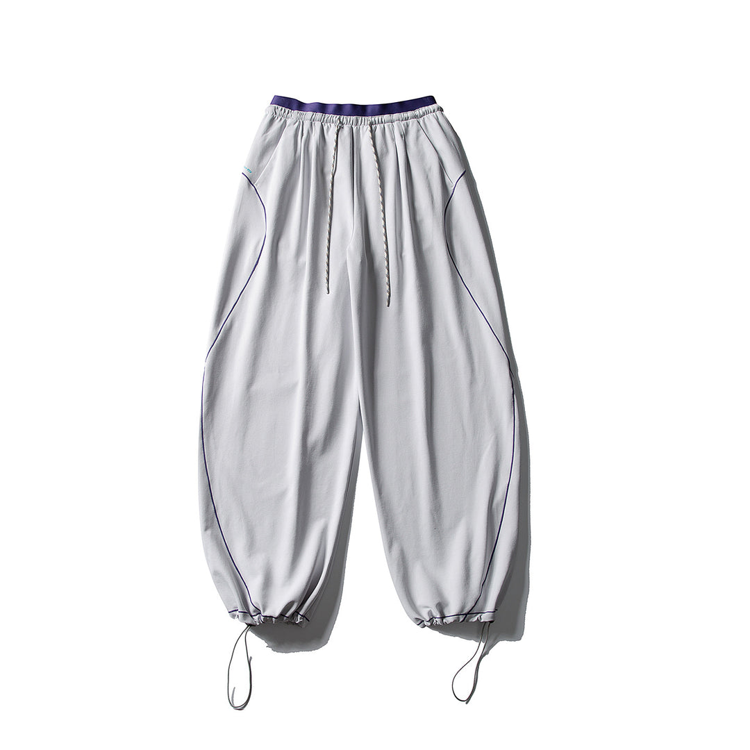 Unisex Weite Ballon-Jogginghose mit Kontrastpaspeln und verstellbaren Saumkordeln Drune