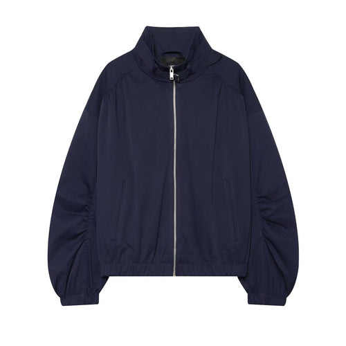 Damen Cropped-Blouson mit hohem Stehkragen, voluminösen Raffungärmeln und Metallreißverschluss Drune