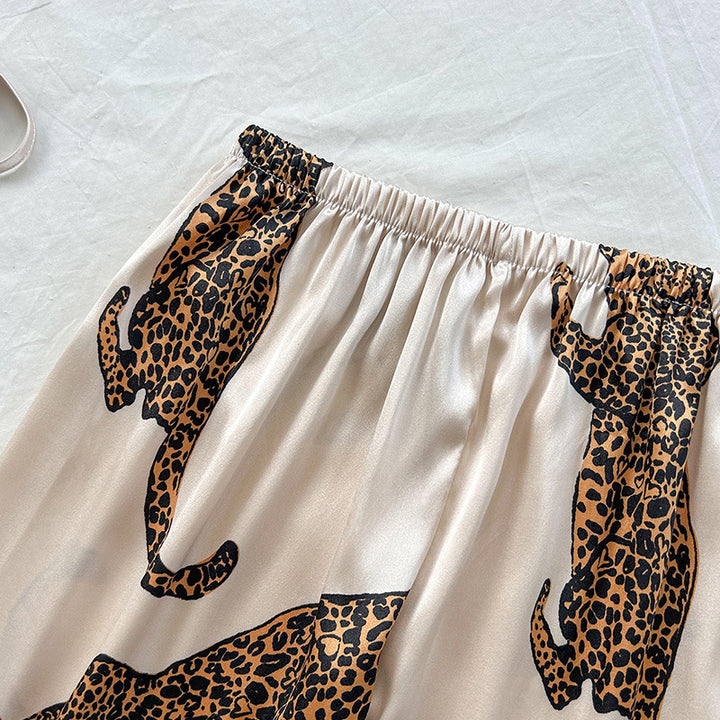 Damen Pyjama-Set mit modernem Leopardenmuster Drune