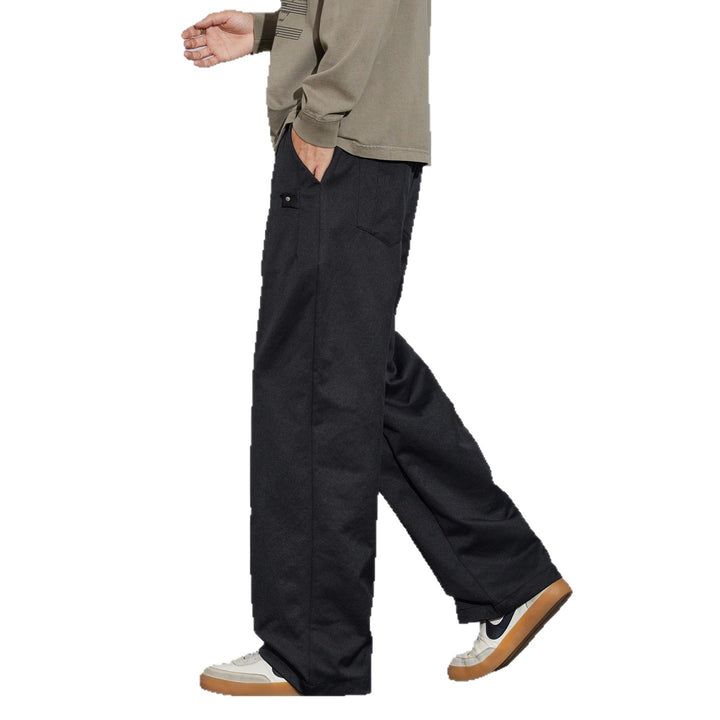 Herren Weite Relaxed‑Fit Stoffhose mit Tunnelzug & Bügelfalte Drune