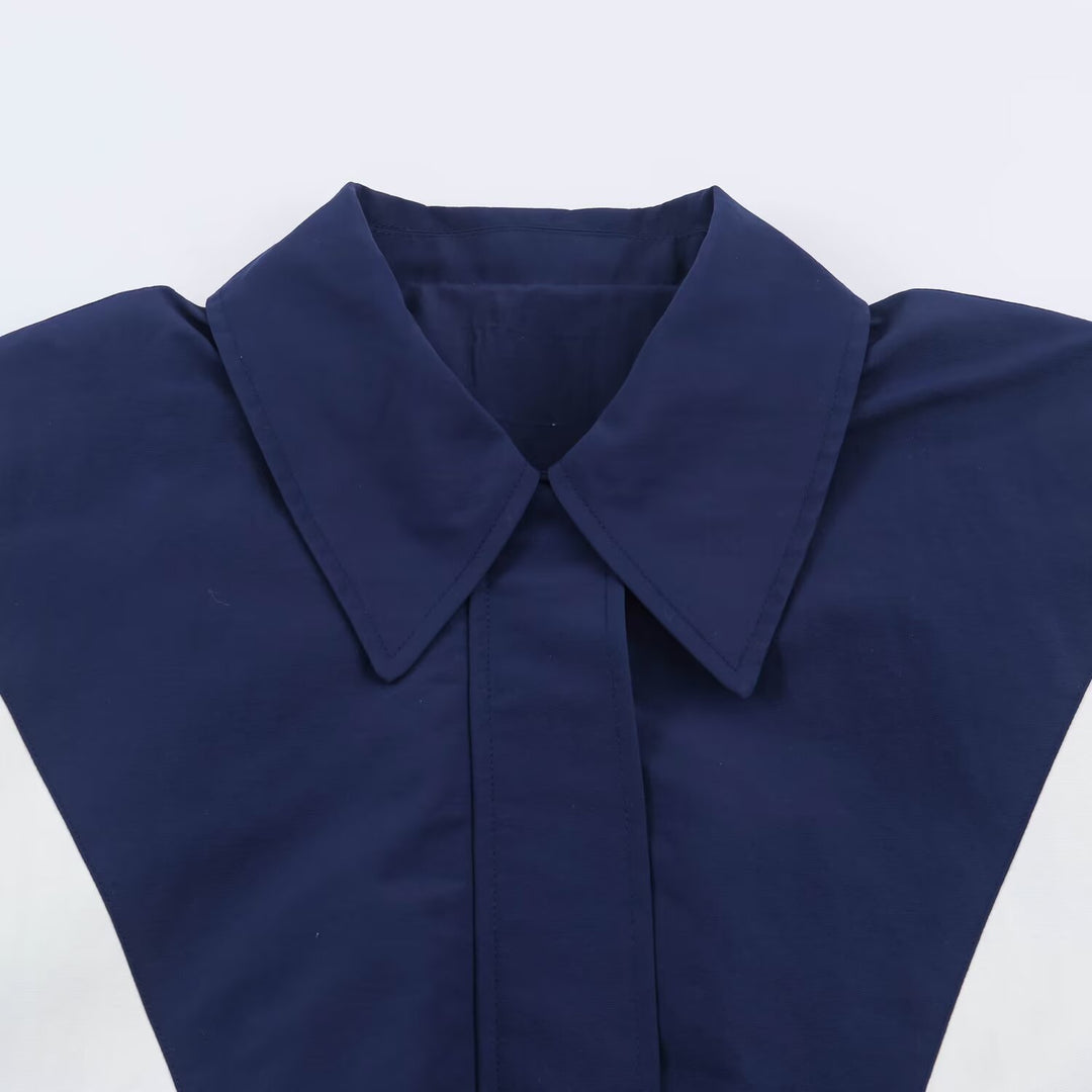 Damen Cropped Colorblock-Bomberjacke mit übergroßem Hemdkragen und elastischem Saum Drune