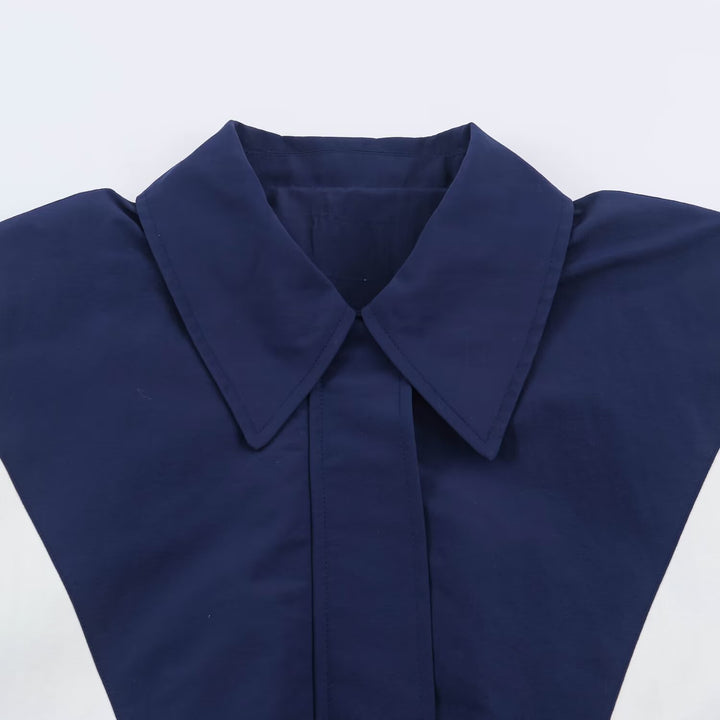 Damen Cropped Colorblock-Bomberjacke mit übergroßem Hemdkragen und elastischem Saum Drune