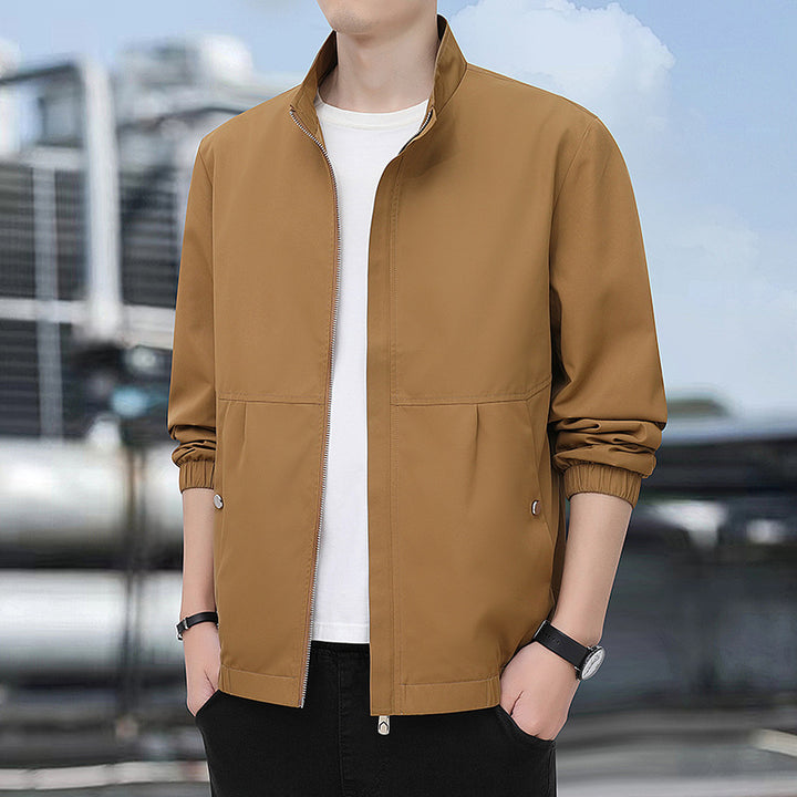 Herren Leichte Urban-Windjacke mit Stehkragen, Reißverschluss und elastischen Bündchen Drune