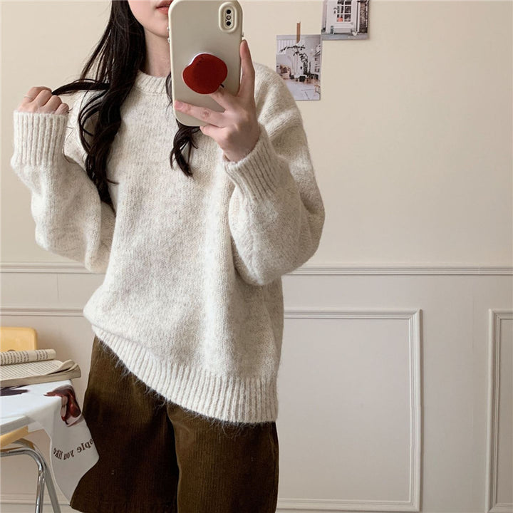 Damen Fluffiger Oversized Pullover aus weichem Strick Drune