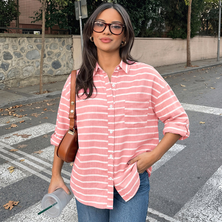 Damen Stylische Streifenbluse Drune