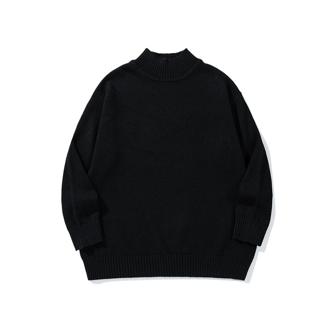 Unisex Oversize-Troyer-Pullover mit kurzem Stehkragen und breiten Rippenbündchen Drune