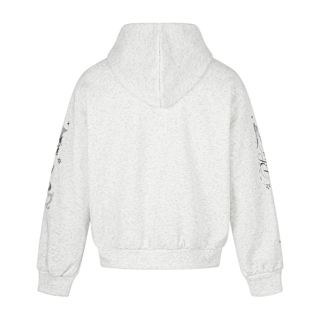 Unisex Bedruckte Kapuzen‑Zipjacke im lässigen Boxy‑Cut mit durchgehendem Reißverschluss Drune