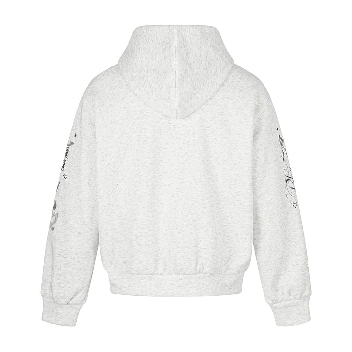 Unisex Bedruckte Kapuzen‑Zipjacke im lässigen Boxy‑Cut mit durchgehendem Reißverschluss Drune