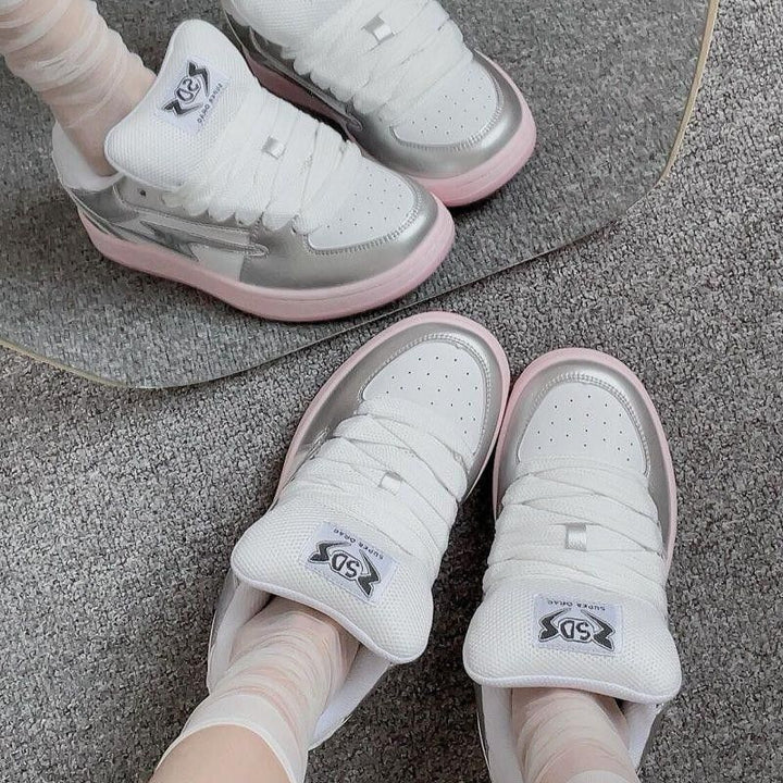 Damen Sportliche Sneakers mit atmungsaktivem Obermaterial und gepolsterter Sohle Drune