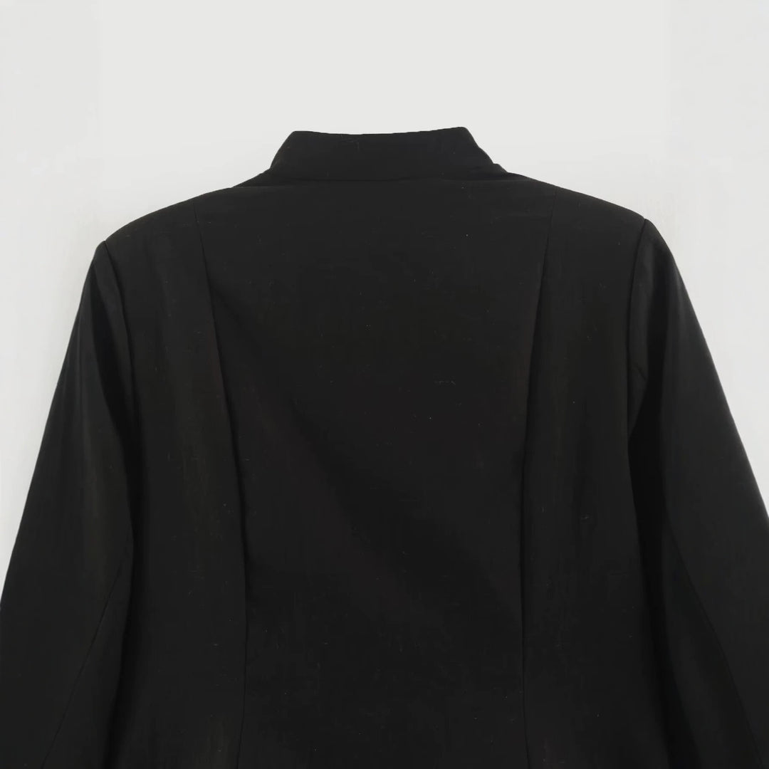 Damen Kurzjacke im Chinoiserie‑Stil mit Stehkragen und Knotenknopfverschluss Drune