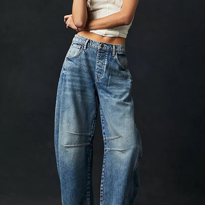 Damen lockere Mom-Jeans mit lässigem Schnitt Drune