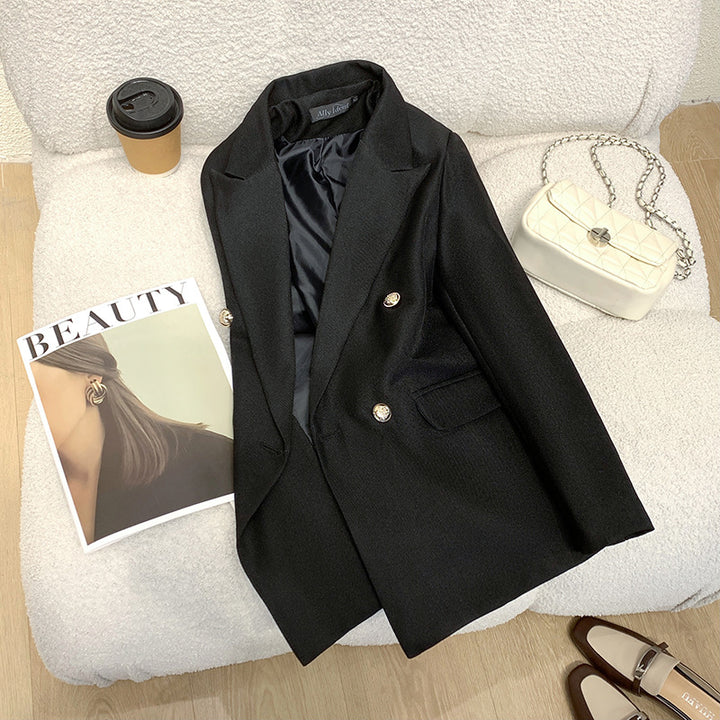 Damen Moderner Doppelt Knopfgesteckter Blazer Drune