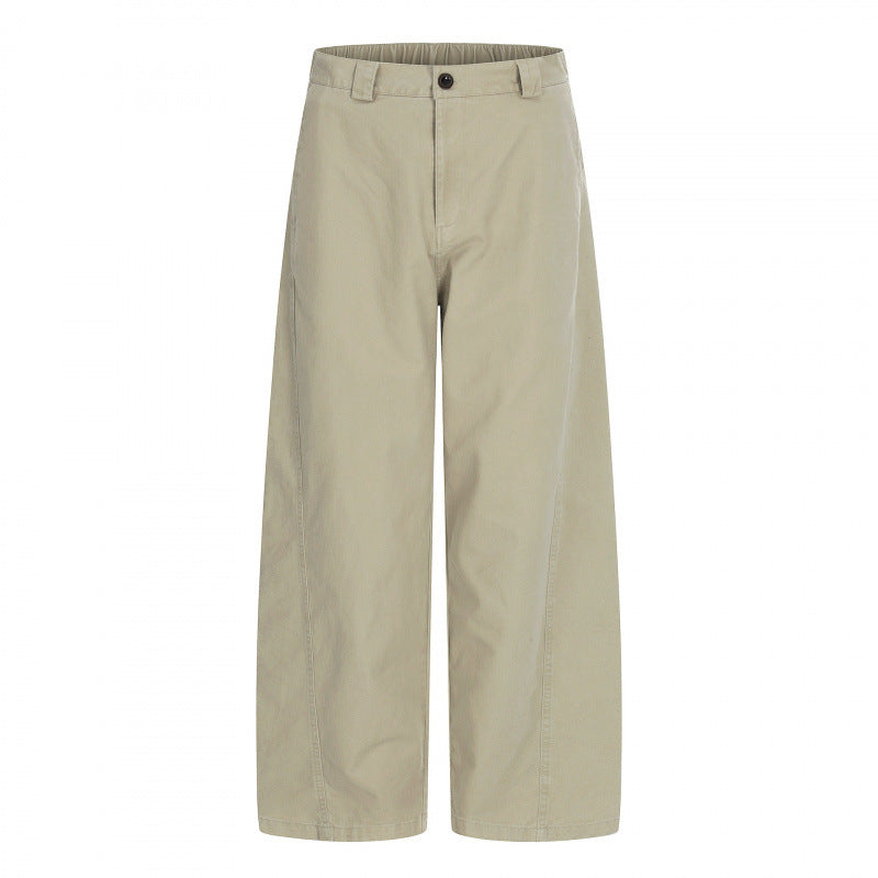 Damen Weite Cropped-Hose mit hoher Taille und geradem Bein Drune