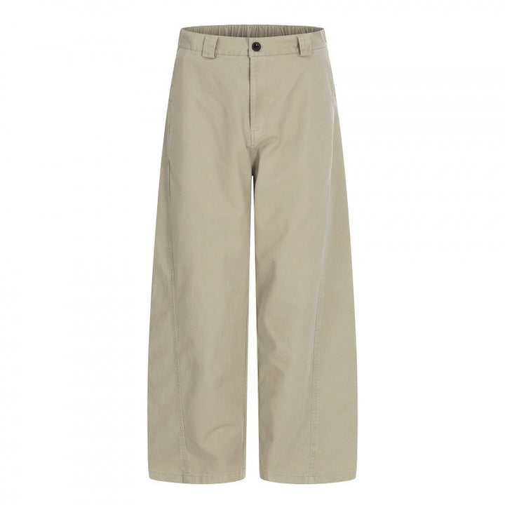 Damen Weite Cropped-Hose mit hoher Taille und geradem Bein Drune