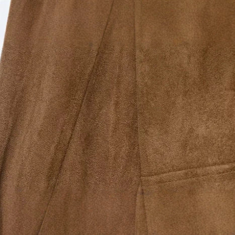 Damen Cropped Velours-Fransenjacke mit Reverskragen Drune