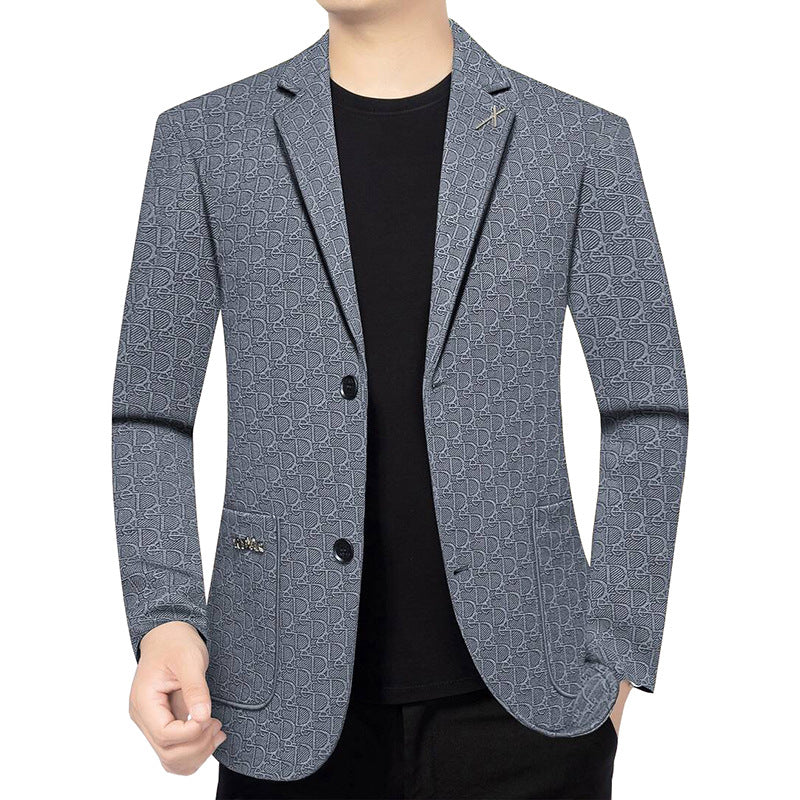 Herren Modernes Einreihiges City-Blazer mit aufgesetzten Taschen und leichter Halbfütterung Drune