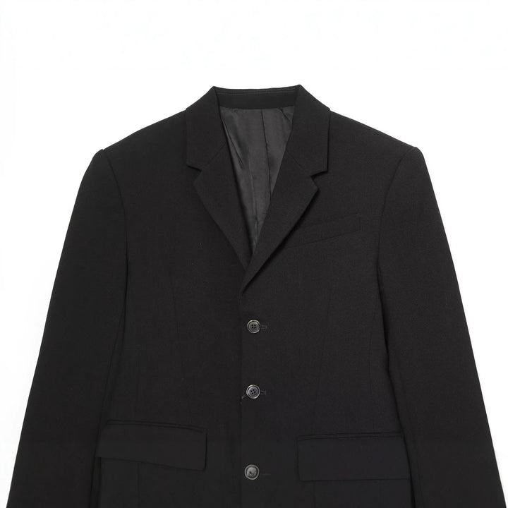 Damen Langer Blazer mit Reverskragen, tailliertem Schnitt und drei Knöpfen Drune