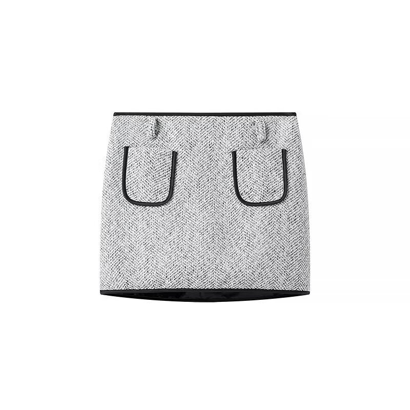 Damen Zweiteiliges Bouclé‑Tweed‑Set mit kurzem Blazer, Zierknöpfen und Minirock Drune