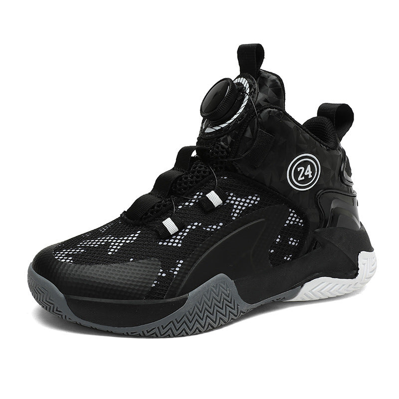 Unisex atmungsaktive Basket-Performance-Sneaker mit Drehverschluss, verstärkter Ferse und griffiger Profillaufsohle Drune