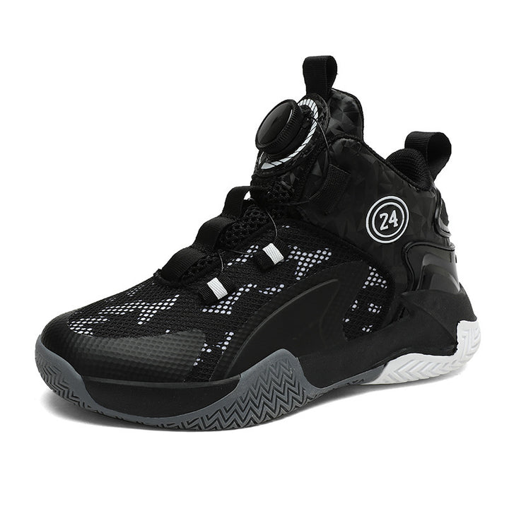 Unisex atmungsaktive Basket-Performance-Sneaker mit Drehverschluss, verstärkter Ferse und griffiger Profillaufsohle Drune