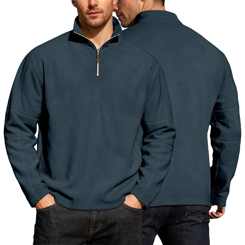 Herren Thermo-Fleece-Halbzip-Pullover mit Stehkragen Drune