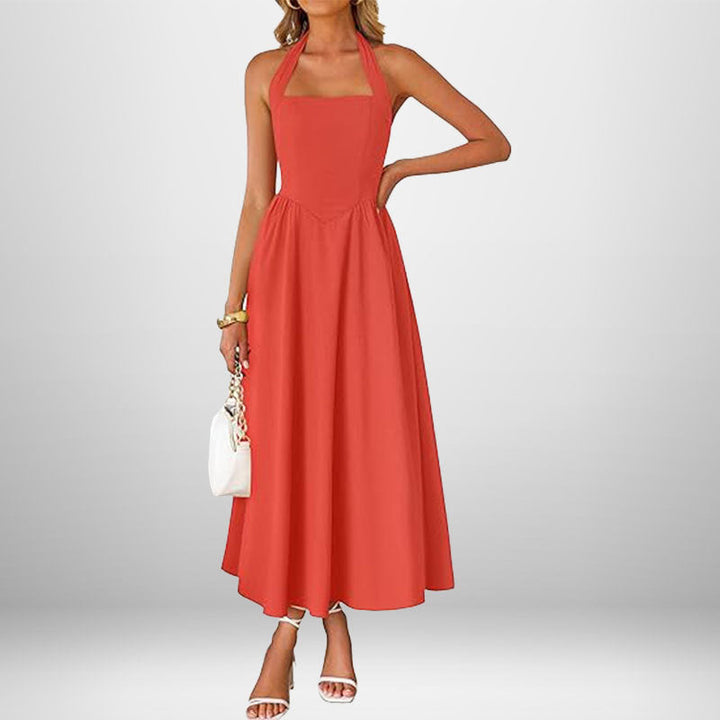 Drune | Cross Back O-Hals Maxikleid Leinen