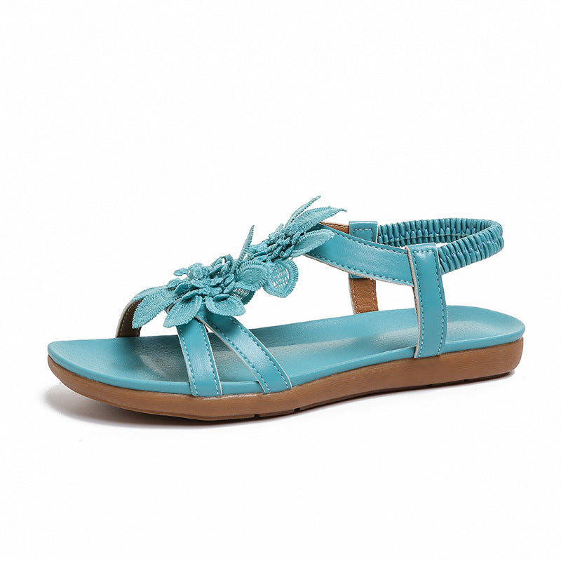 Damen Blumenverzierte Schlüpf-Sandalen Drune