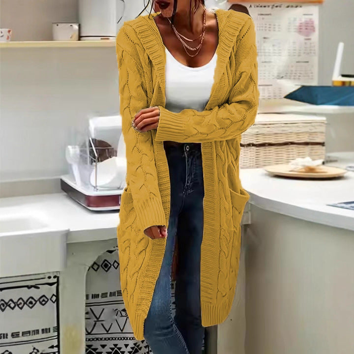 Damen Grosstrick-Cardigan mit stylischem Kabelmuster und praktischen Taschen Drune