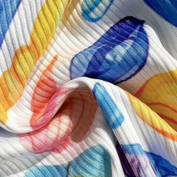 Damen fröhlicher Blumenmuster-Bikini mit Rüschen Drune