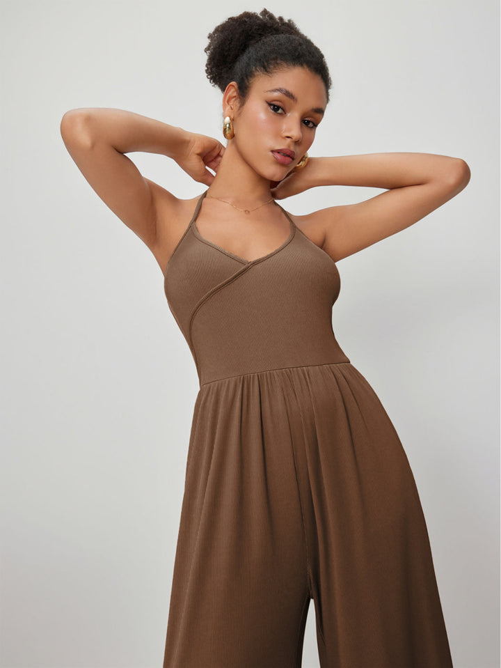 Damen Jumpsuit mit elegantem V-Ausschnitt und lockerem Schnitt Drune
