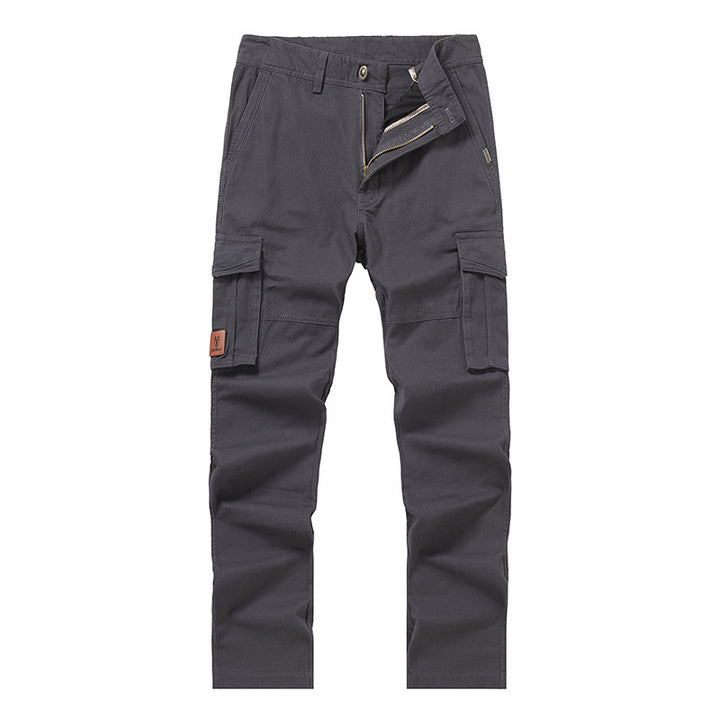 Herren Cargohose im Slim-Straight Schnitt mit Mehrfach‑Taschen und verstärkten Knien Drune