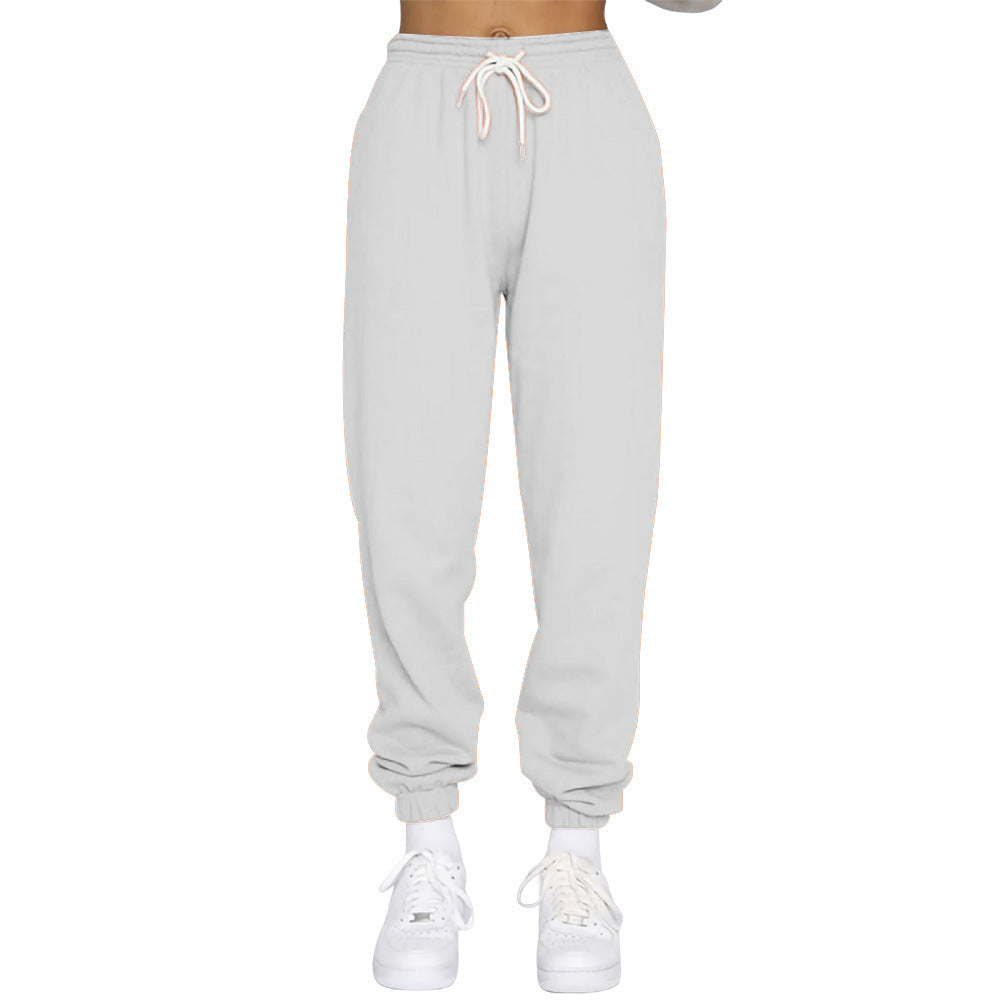 Damen nan High‑Waist Relax-Jogginghose mit elastischem Komfortbund, Kordelzug und gerippten Knöchelbündchen Drune