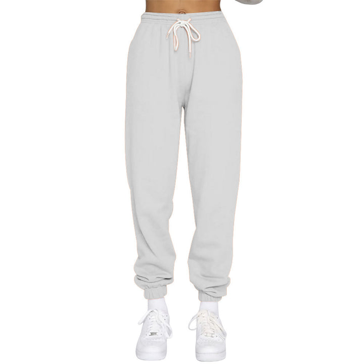 Damen nan High‑Waist Relax-Jogginghose mit elastischem Komfortbund, Kordelzug und gerippten Knöchelbündchen Drune