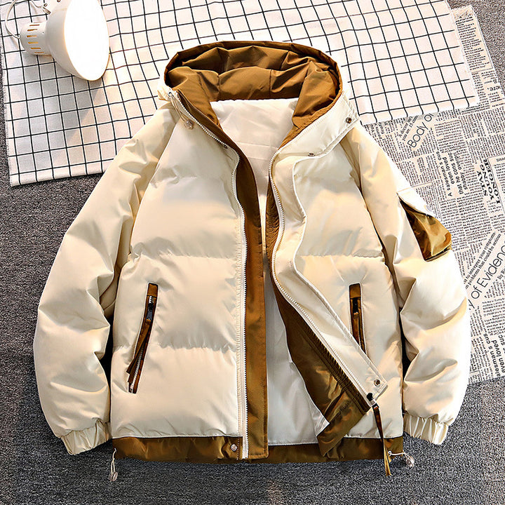 Herren  isolierte kapuzenpilotenjacke für kaltes Wetter mit Kordelzugsaum, elastischen Bündchen und schrägen Reißverschlusstaschen Drune
