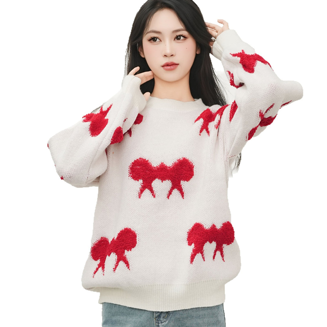 Damen Grobstrickpullover mit niedlichem Tiermotiv und lässigem Schnitt Drune